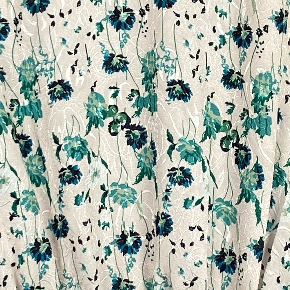 Melloday Floral Print Open Back Dress in White/Teal - NEW - Picture 6 of 9